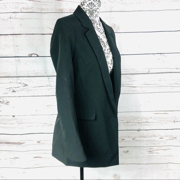 Nanette Lepore Floral Trim/Interior Gypsy Rose Very Black Blazer Jacket 0 - Picture 3 of 12